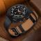  Samsung Galaxy Watch 8 46/44/40 mm Armband Äkta Läder Svart