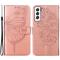  Samsung Galaxy S23 Fodral Fjäril Tryck Roséguld