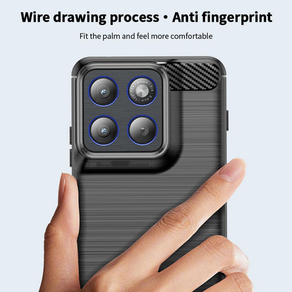 MOFI MOFI Motorola Edge 70 Skal Borstad Stål Textur Röd