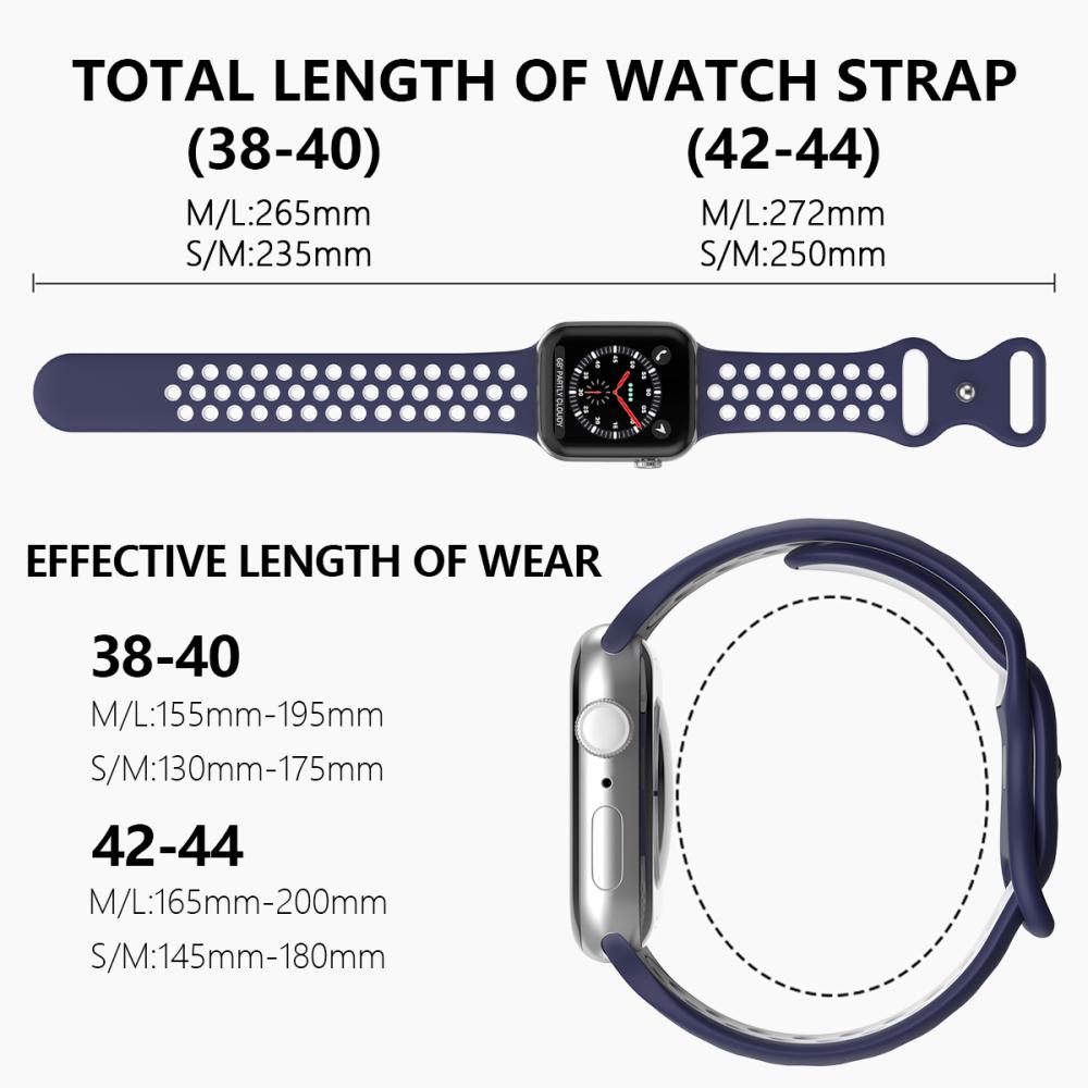 ColorPop Sportarmband Dual-Color Apple Watch 42/44/45/46/49 mm (M/L) Blå/Vit