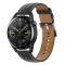  Äkta Läder Armband Smartwatch (22 mm) Svart