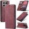 CASEME CASEME Xiaomi 14T Pro Fodral Flip Läder Vinröd