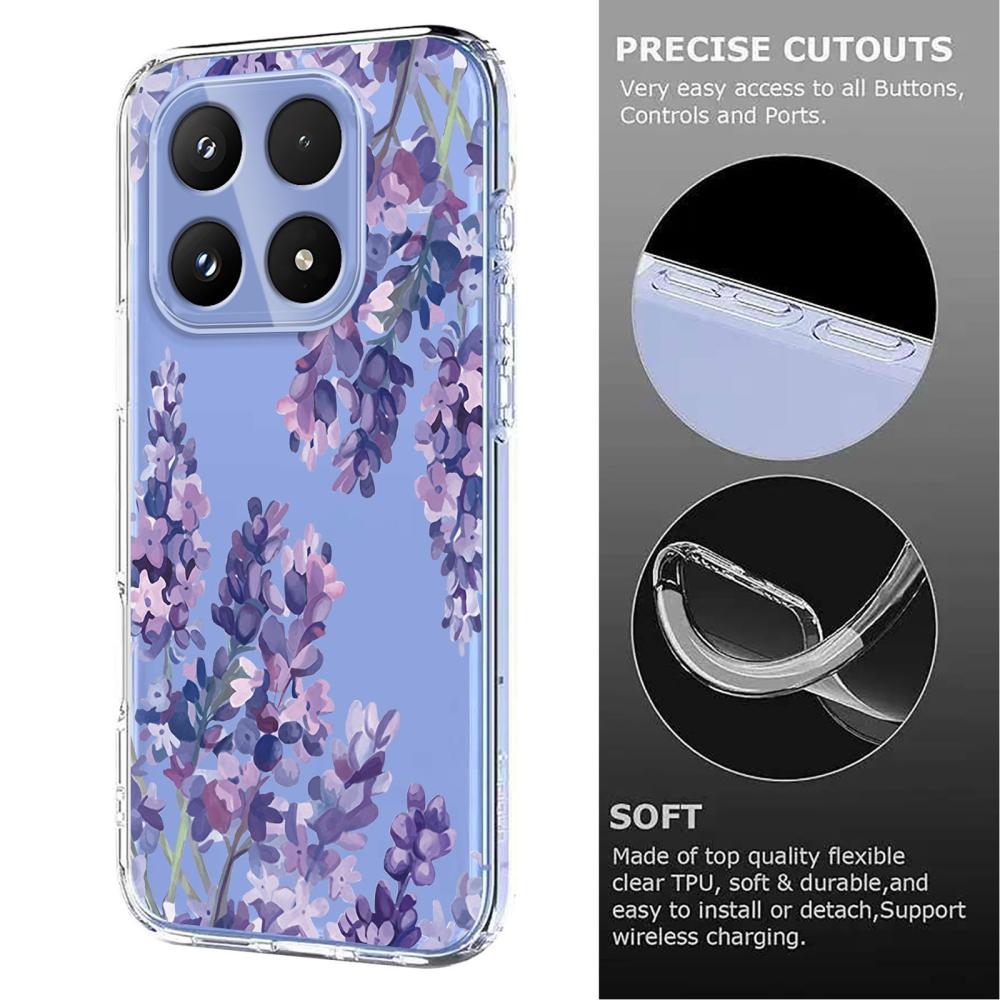  Xiaomi 17 Skal TPU Blommor Blåregn