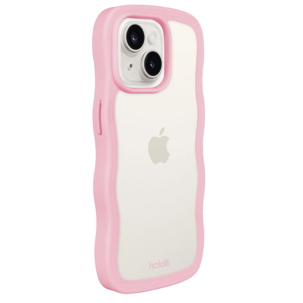 holdit holdit iPhone 15/14/13 Skal Wavy Pink Transparent