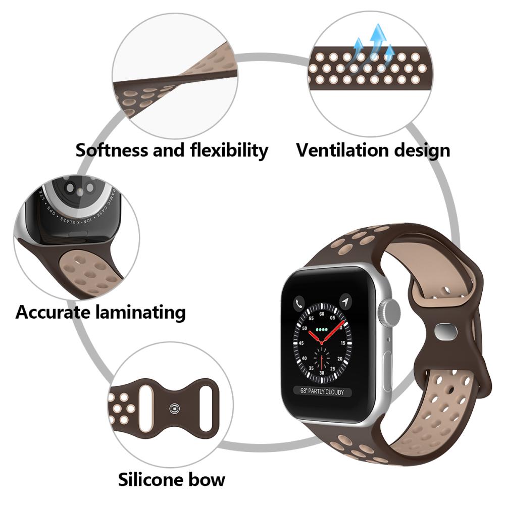 ColorPop Sportarmband Dual-Color Apple Watch 42/44/45/46/49 mm (M/L) Brun