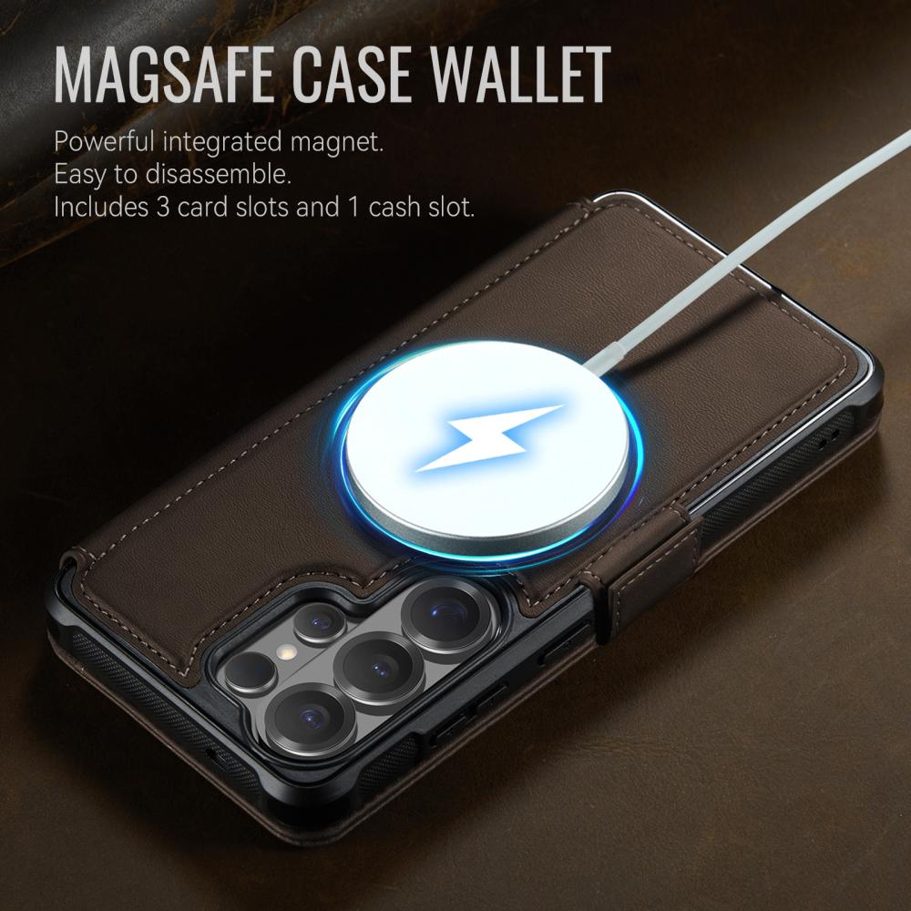 CASEME CASEME Samsung Galaxy S25 Ultra Skal RFID Plånbok Brun