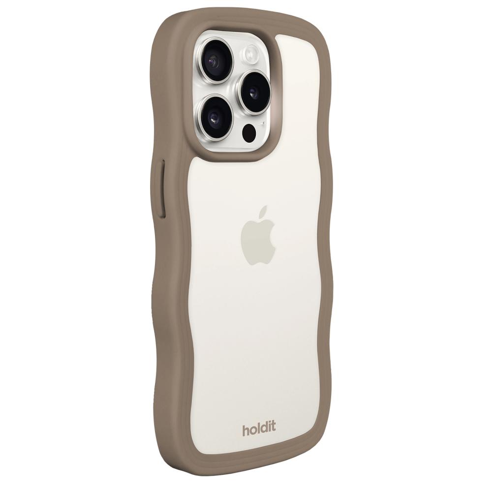 holdit holdit iPhone 14 Pro Skal Wavy Mocha Brown Transparent