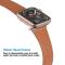  Äkta Läder Armband Apple Watch 42/44/45/46/49 mm Brun