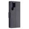  Samsung Galaxy S22 Ultra Fodral Litchi Textur Svart