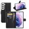  Samsung Galaxy S22 Fodral Litchi Textur Svart