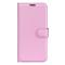  Samsung Galaxy S25 Plus Fodral Litchi Läder Ljus Rosa