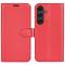  Samsung Galaxy S25 Plus Fodral Litchi Läder Röd