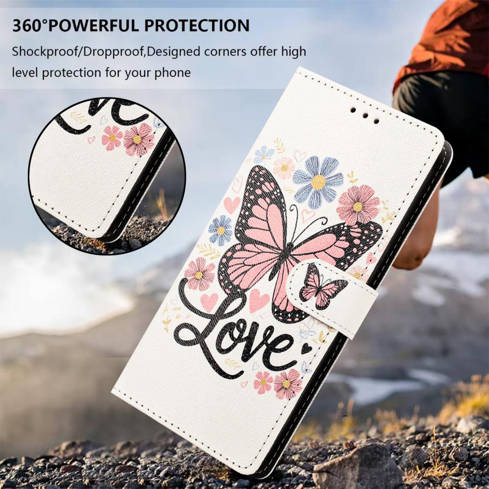  iPhone 17 / 18 Fodral Fodral Med Tryck Fjäril Rosa
