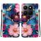  Honor 400 Smart Fodral Läder Blue Gold Flower