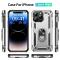  iPhone 15 Pro Max Skal Shockproof Armor Ring Silver