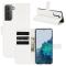  Samsung Galaxy S21 Plus - Litchi Läder Fodral - Vit