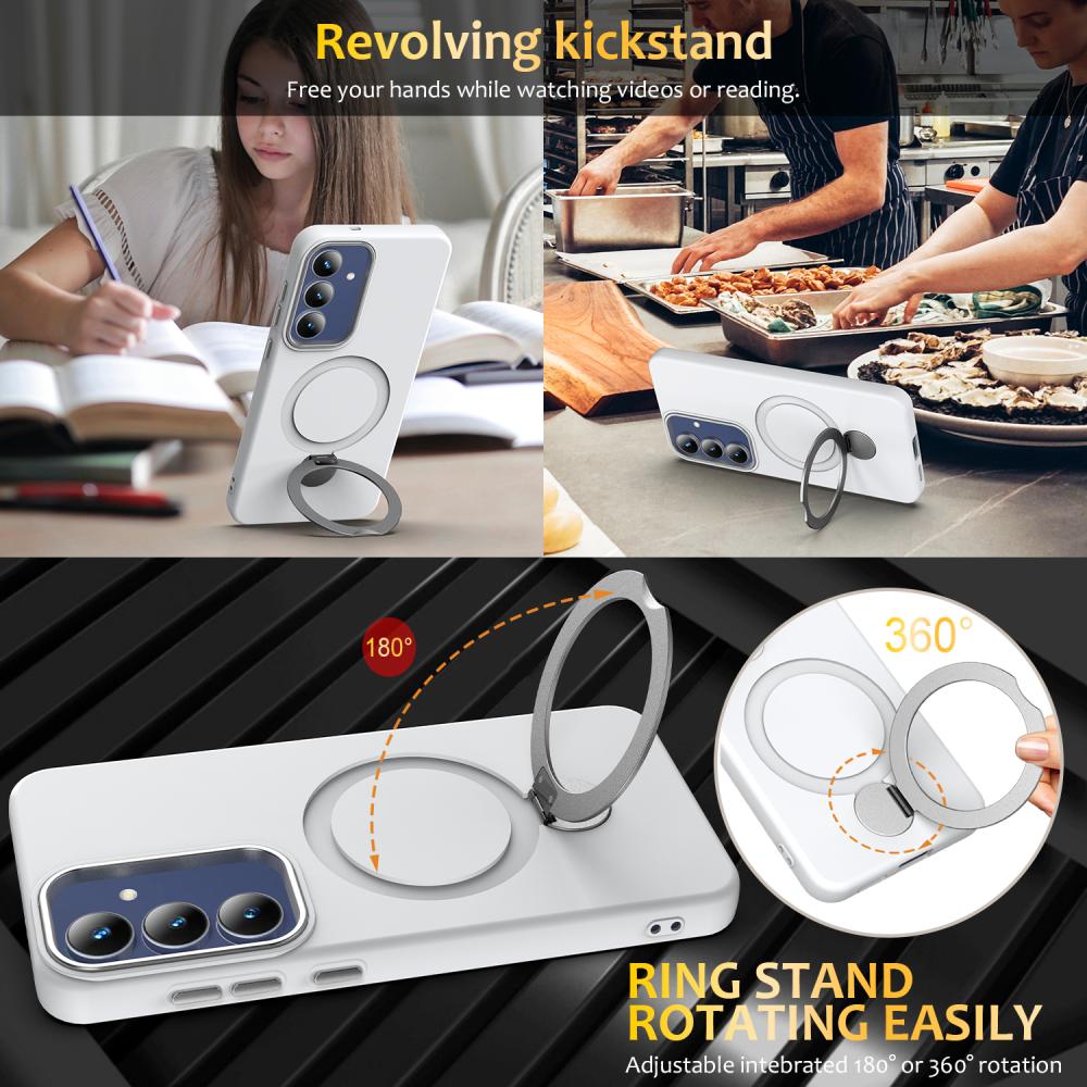  Samsung Galaxy S26 Skal MagSafe Kickstand Hybrid Vit