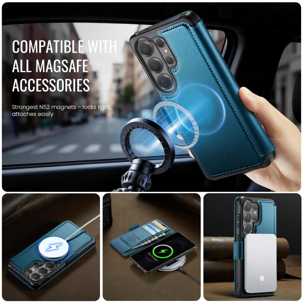 CASEME CASEME Samsung Galaxy S25 Ultra Skal RFID Plånbok Blå