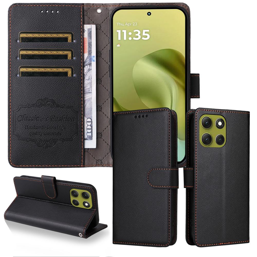  Motorola Moto G86 Power / G86 5G Fodral Läder Svart