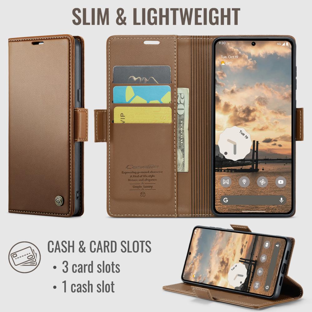 CASEME CASEME Google Pixel 11 / 11 Pro Fodral RFID Läder Brun