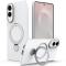  Samsung Galaxy S25 Edge Skal MagSafe Kickstand Hybrid Vit