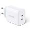 UGREEN Ugreen 40W 2x USB-C PD Snabbladdare Väggladdare Vit