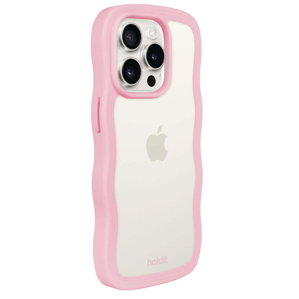 holdit holdit iPhone 14 Pro Max Skal Wavy Pink Transparent