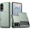  Samsung Galaxy S25 Edge Skal Hybrid Med Kortfack Militär Grön