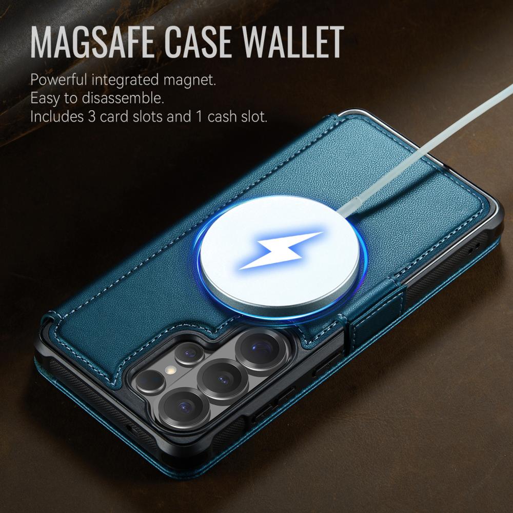 CASEME CASEME Samsung Galaxy S25 Ultra Skal RFID Plånbok Blå