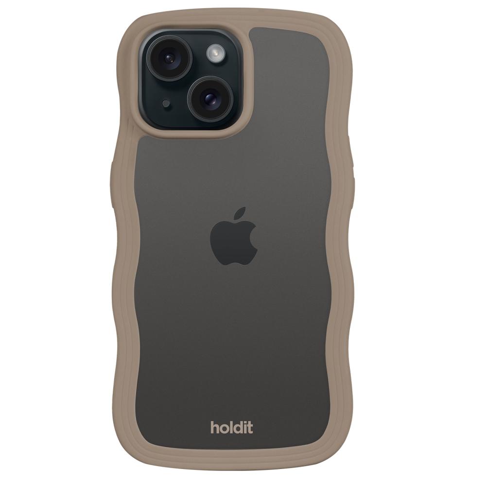 holdit holdit iPhone 15 Plus / 14 Plus Skal Wavy Mocha Brown Transparent