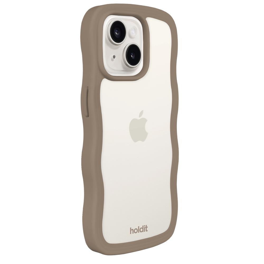 holdit holdit iPhone 15 Plus / 14 Plus Skal Wavy Mocha Brown Transparent