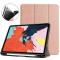 iPad Air 2026-2020 Fodral Tri-Fold Litchi Roséguld