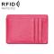  RFID Plånbok Korthållare Litchi Textur Rosa