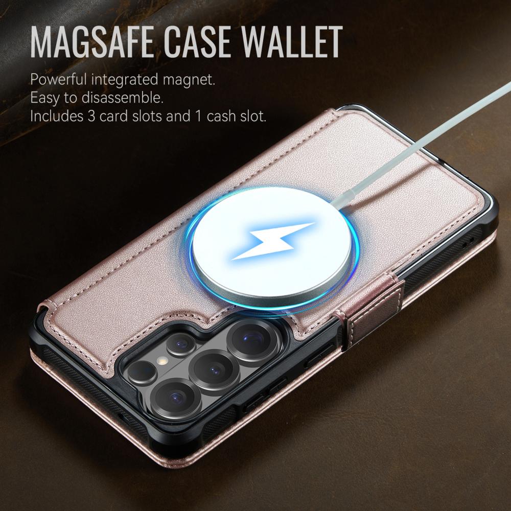 CASEME CASEME Samsung Galaxy S25 Ultra Skal RFID Plånbok Roséguld