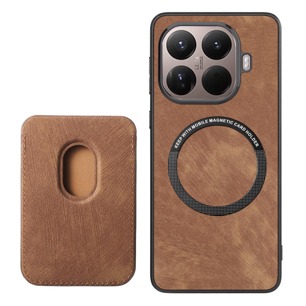  Xiaomi 17T Pro Skal Retro PU Läder Med Avtagbart Kortfack Brun