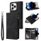  iPhone 14 Pro Fodral Flerfack Multifunktionell Svart