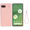  Google Pixel 7A Skal Liquid Silikon Med Strap Rosa