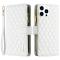  iPhone 16 Pro Fodral Diamond Multifunktionell Vit