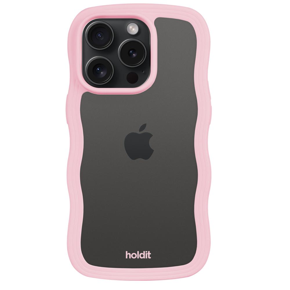 holdit holdit iPhone 15 Pro Max Skal Wavy Pink Transparent