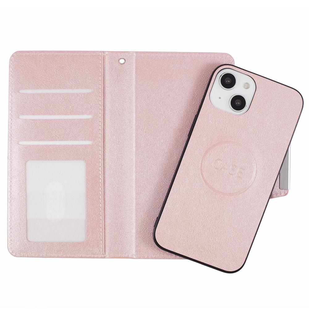  iPhone 13 - 2in1 Läder Magnet Fodral / Skal - Roséguld