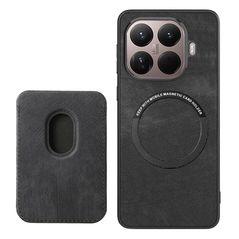  Xiaomi 17T Pro Skal Retro PU Läder Med Avtagbart Kortfack Svart