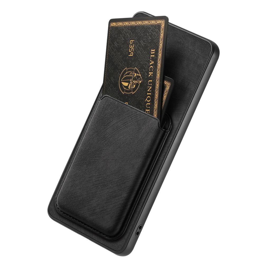  Xiaomi 17T Pro Skal Retro PU Läder Med Avtagbart Kortfack Svart