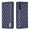 BINFEN BINFEN Galaxy A35 5G Fodral Flip Diamond Läder Blå