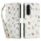  Samsung Galaxy A37/A36/A56 Fodral Rhombus Läder Blommor Vit