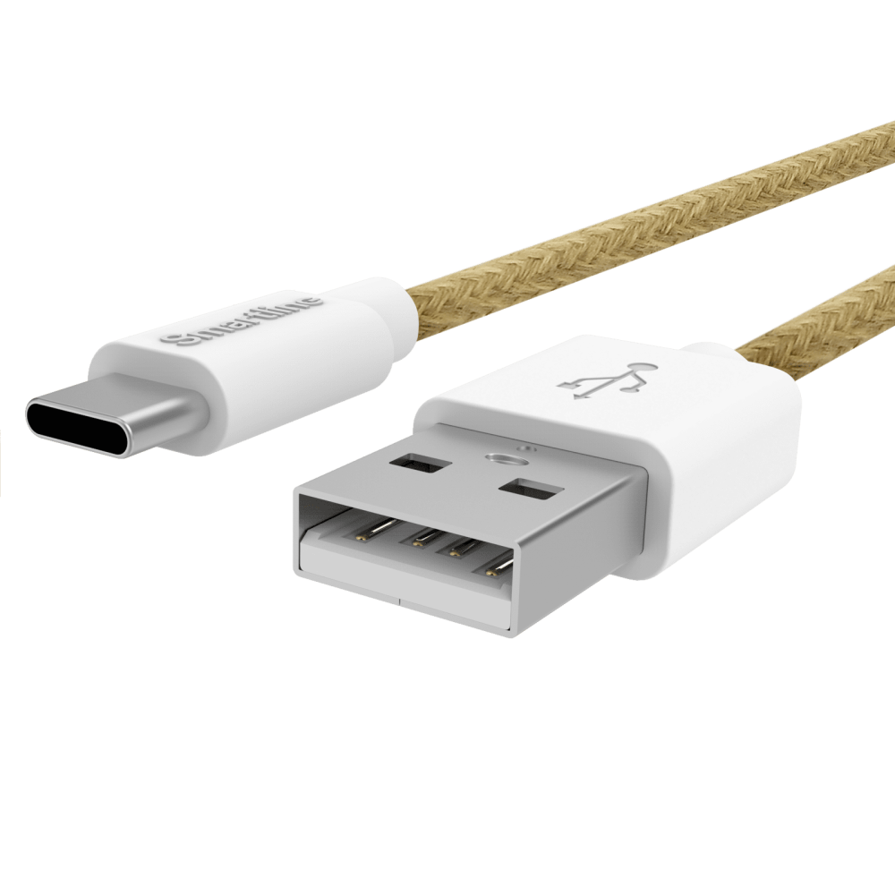 Smartline Smartline 2m 3A USB-C Fuzzy Laddningskabel Sand