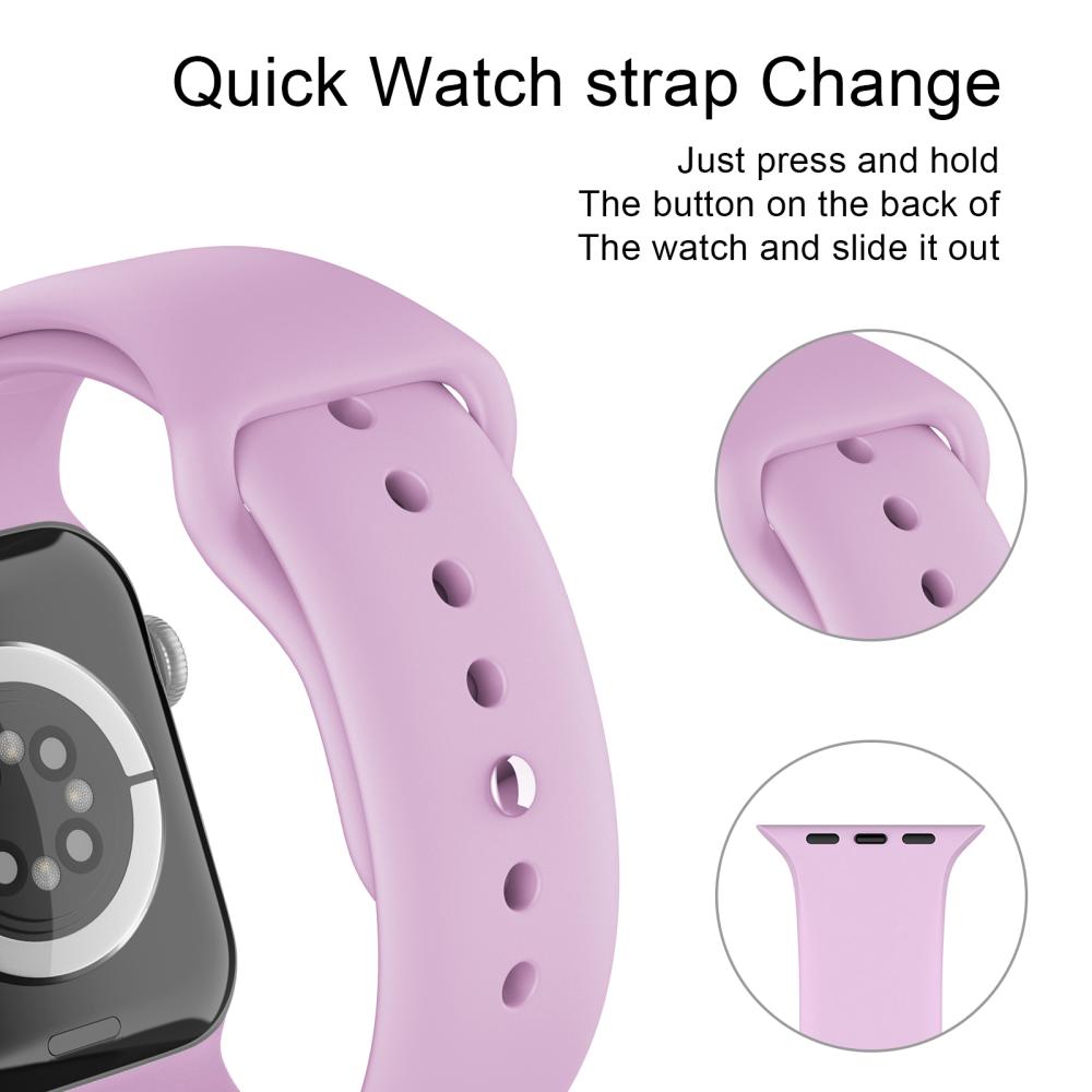 ColorPop Apple Watch 42/44/45/46/49 mm Silikon Armband (M/L) Ljus Lila
