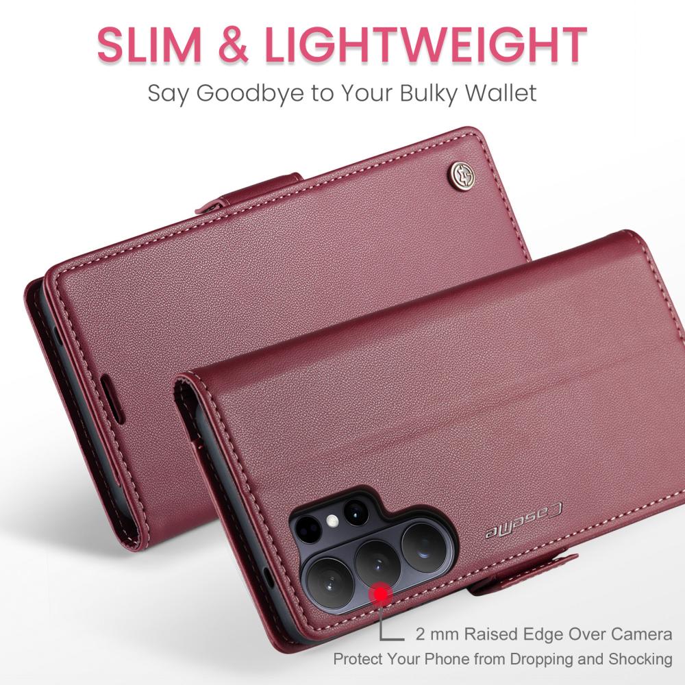 CASEME CASEME Samsung Galaxy S26 Ultra Fodral RFID Läder Röd
