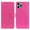  iPhone 16 Pro Max Fodral Läder Litchi Textur Rosa
