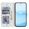  Samsung Galaxy A37/A36/A56 Fodral Rhombus Läder Blommor Vit