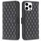  iPhone 16 Pro Fodral Diamond Läder Svart